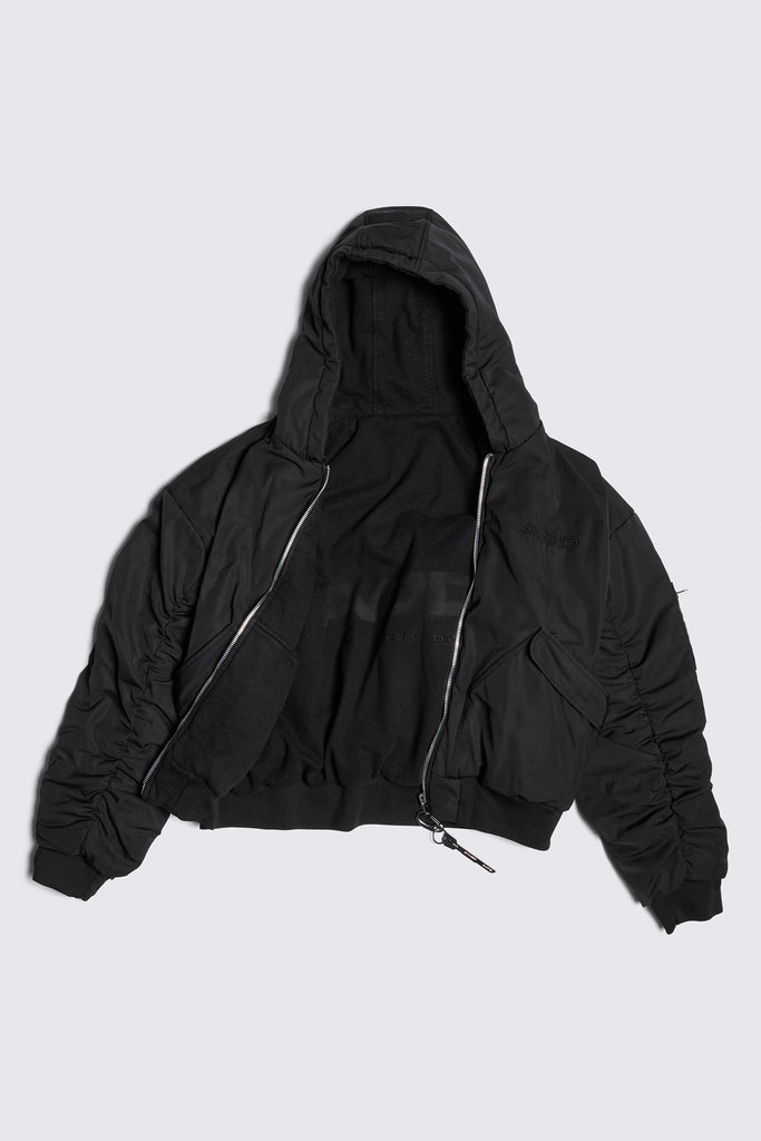 REVERSIBLE NYLON BOMBER MAN - NERO/BLACK