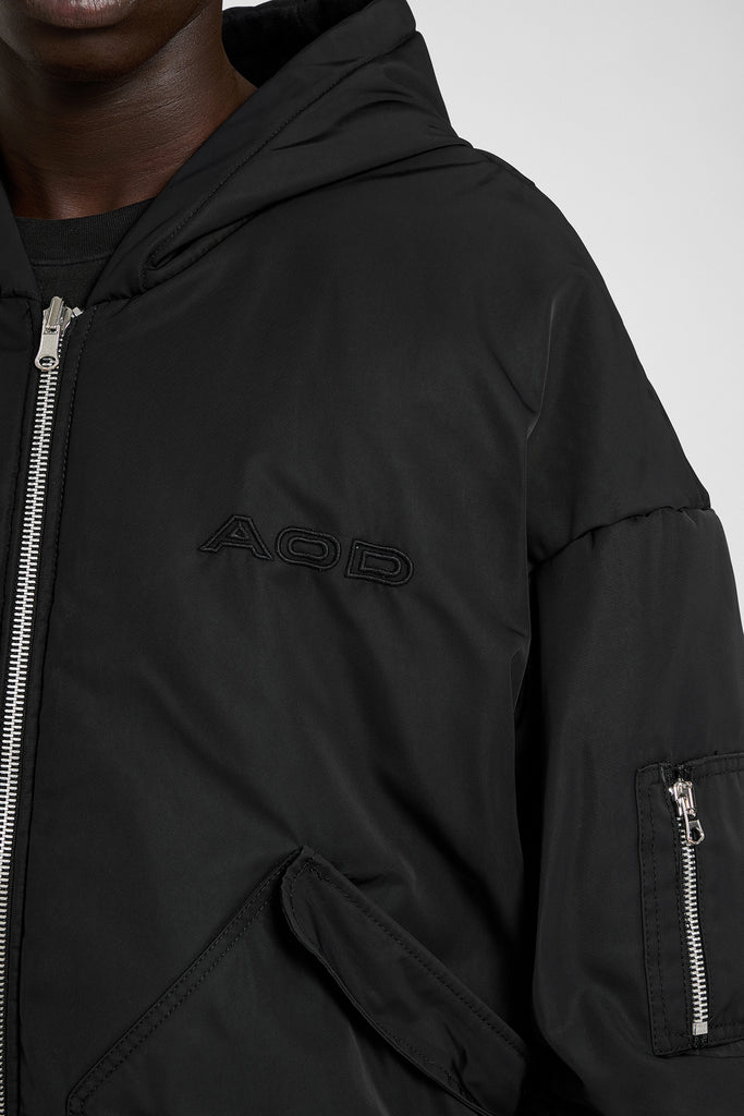 REVERSIBLE NYLON BOMBER MAN - NERO/BLACK