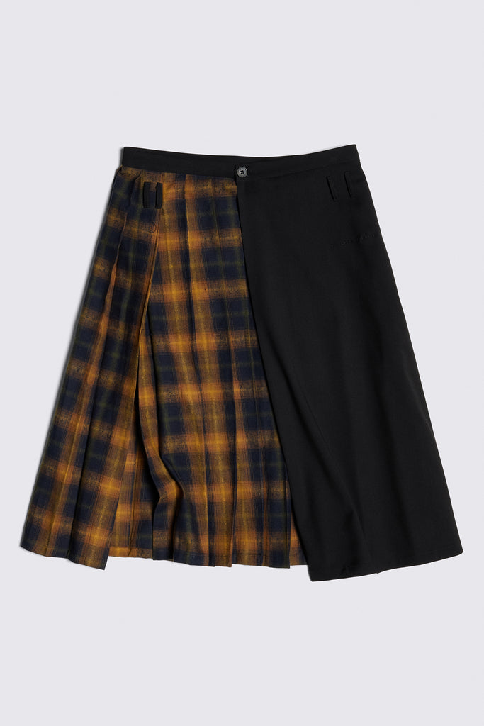 CHECK PLISSE SKIRT MAN - NERO/BLACK